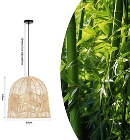 Immax 08263L - Lampadario a sospensione con filo PELO 1xE27/40W/230V diametro 50 cm rattan