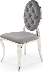 Sedia K555 velluto grigio velluto Blu14/argento