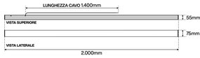 Lampada Lineare LED a Soffitto 65W 200cm Bianca con driver Philips Colore Bianco Variabile CCT
