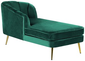 Chaise longue velluto verde smeraldo destra  ALLIER Beliani
