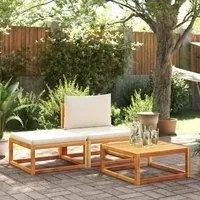 Set Divano da Giardino 3pz con Cuscini Legno Massello di Acacia 4008170