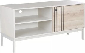 Mobile TV Frost RTV2 in off white + rovere alpino – 120x40x58 cm
