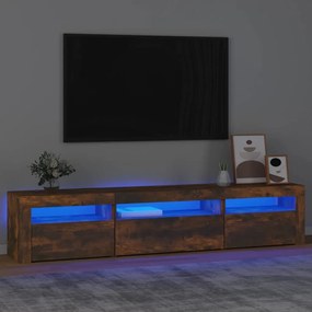 Mobile Porta Tv Con Luci Led Rovere Fumo 195x35x40 Cm /