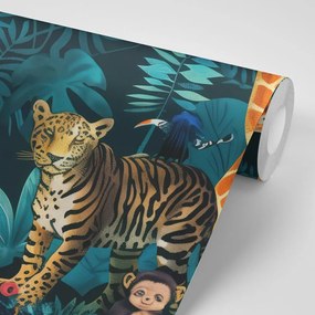 Carta da parati autoadesiva – Animali della giungla