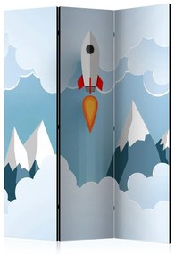 Paravento  Rocket in the Clouds [Room Dividers]  Colore Bianco, Dimensioni e Misure 135x172