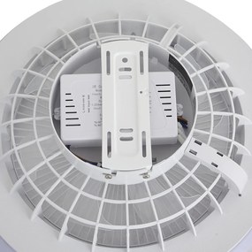 Ventilatore da soffitto bianco con LED RGB dimmerabile con telecomando - Clamo