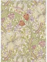 Morris & Co Carta da parati Golden Lily - Olive/ Russet