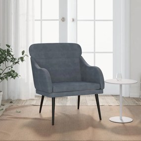 Poltrona Grigio Scuro 63x76x80 Cm Velluto /