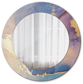 Specchio rotondo cornice con stampa Pietra di marmo fi 50 cm