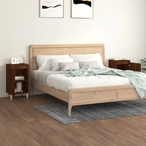 Comodini 2 pz rovere marrone 40x35x70 cm in legno multistrato