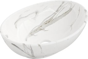 Mexen Elza lavabo da appoggio 40 x 33 cm, pietra bianca - 21014082