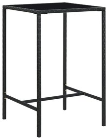 Set Bar da Giardino 5 pz con Cuscini in Polyrattan Nero