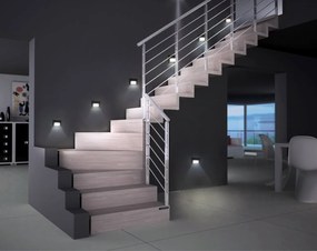 Segnapasso LED per Scatola 503 3.5W IP65 - Luce Asimmetrica Colore Bianco Caldo 2.700K
