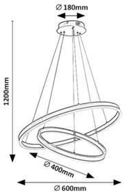 Rabalux 72305 - Lampada a sospensione dimmerabile su cavo ISAURE LED/80W/230V 3000-6500K+telecomando