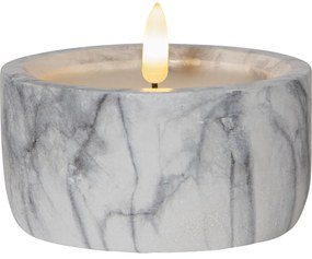Candela LED in cemento grigio e bianco, altezza 7,5 cm Flamme Marble - Star Trading
