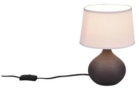 Lampada da tavolo marrone scuro in ceramica e tessuto, altezza 29 cm Martin - Trio