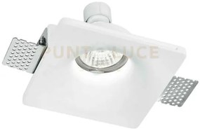 Incasso senso bianco 1 luce attacco gu10 12x12x4cm in gesso vernici...