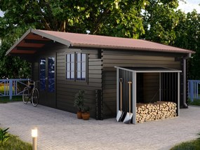 Casetta per ceppi 2,23 m3 L182 x P83 x H148 cm in Acciaio galvanizzato - DERWOOD