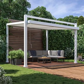 Pergola Odyssea in alluminio struttura bianco L 316 x P 319 x H 268 cm