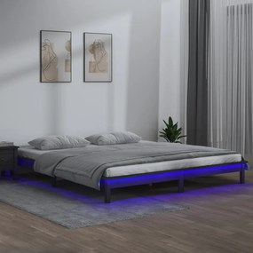 Giroletto Con Led Grigio 120x200 Cm İn Legno Massello /