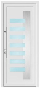 Portoncino d'ingresso 20022 con vetro L 80 x H 210 cm in PVC bianco, falso telaio non incluso