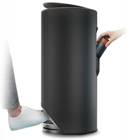 Cestino per la spazzatura nero opaco in metallo con pedale 30 l Arc – Joseph Joseph