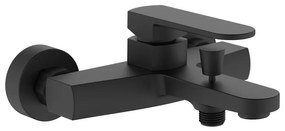Rubinetto per vasca getto laminare cristallino Zefir per muro nero verniciato a polvere AQUASANIT