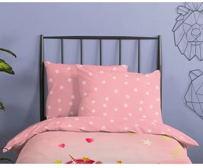 Set copripiumino e federa da bambini rosa in cotone per letto singolo 140x200 cm Little – Good Morning