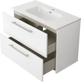 Base sospesa Remix 2 cassetti, L80 X P39 X H57.7 cm bianco lucido