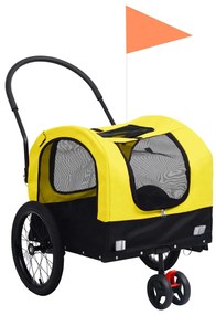 Rimorchio Bici Per Animali Carrello Jogging 2in1 Giallo E Nero /