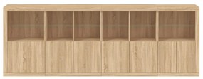 Credenza con Luci LED Rovere Sonoma 283x37x100 cm