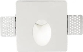 Lampada faretto da incasso LED in gesso verniciato Bianco VALZER 10x10 cm