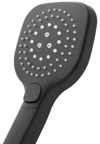 Doccino arrotondato 26 cm con tre tipi di getto nero opaco in ABS Hidra