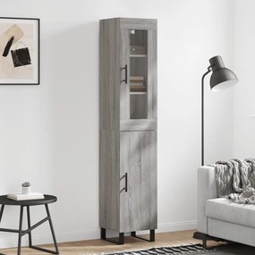 Credenza Grigio Sonoma 34,5x34x180 Cm İn Legno Multistrato /