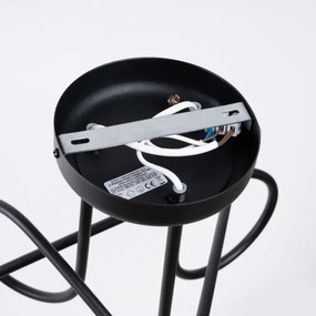 Sollux SL.1434 - Lampadario a plafone LOOP 3xE27/15W/230V nero