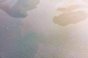 Quadro su tela – Riflesso delle foglie pastello