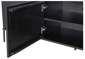 Mobile TV nero in pino massiccio 150x56x44 cm Gravure – WOOOD