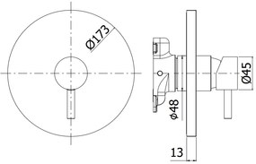 Paffoni Birillo Bibox010 Parte Esterno Miscelatore doccia ad Incasso 1 Uscita Senza Deviatore Cromo