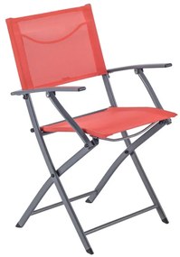 Set tavolo e sedie Stell NATERIAL in acciaio rosso per 2 persone