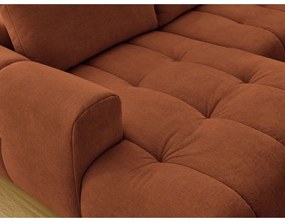 Divano angolare color mattone allungabile e con contenitore (penisola a destra/a U) Fuji – Bobochic Paris