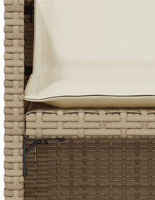 Set da Bistrò 3 pz con Cuscini Beige in Polyrattan