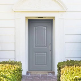 Portoncino d'ingresso Classic3 L 90 x H 210 cm in alluminio grigio, apertura spingere a sinistra