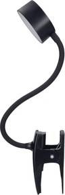 Solight WO3001-B-LED Lampada flessibile dimmerabile con clip LED/2W/5V 3000/4000/6500K nero