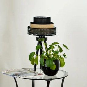 Brilagi - Lampada da tavolo DAKOTA LUNETA 1xE27/15W/230V nero/rattan