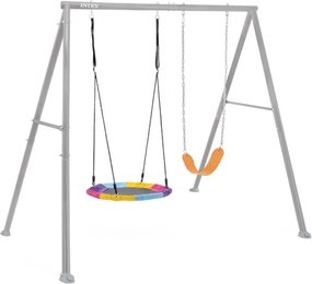 Altalena da giardino 2 giochi seggiolino e dondolo ottagonale per bambini 3-10 anni Intex 44126