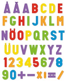 Lavagna magnetica bifacciale con lettere e numeri - 112 magneti