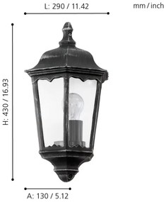Eglo 93459 - Applique da esterno NAVEDO 1xE27/60W/230V