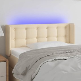 Testiera A Led Crema 103x16x78/88 Cm İn Tessuto /
