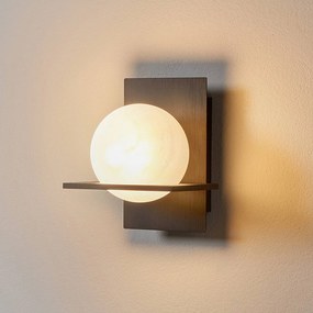 Lucande plafoniera Kulka, a 1 luce, nero, vetro, G9