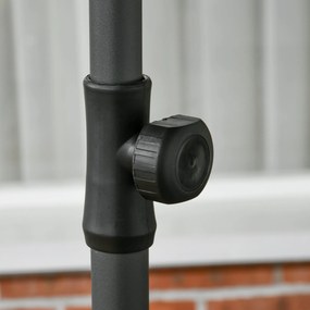 Ombrellone da Giardino Ø180x209 cm in Poliestere e Acciaio Grigio...